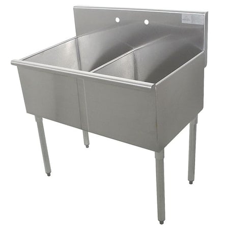 Scullery Sink 48 in x 21 in, 2, 2, Floor Mount, 430 Stainless Steel MPN:4-2-48