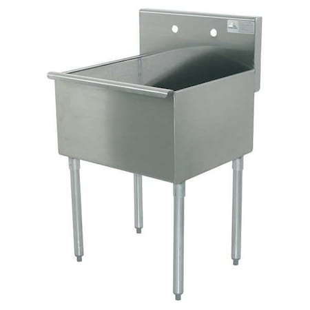 Scullery Sink 24 in x 24 in, 1, 2, Floor, Stainless Steel MPN:4-41-24