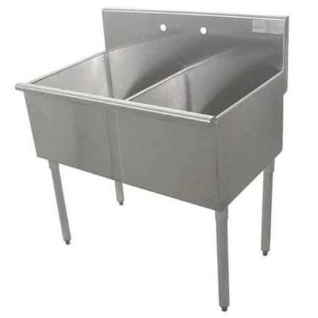 Scullery Sink 36 in x 21 in, 2, 2, Floor, Stainless Steel MPN:4-42-48