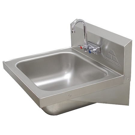 Stainless Steel Bathroom Sink, With Faucet, Bowl Size 14