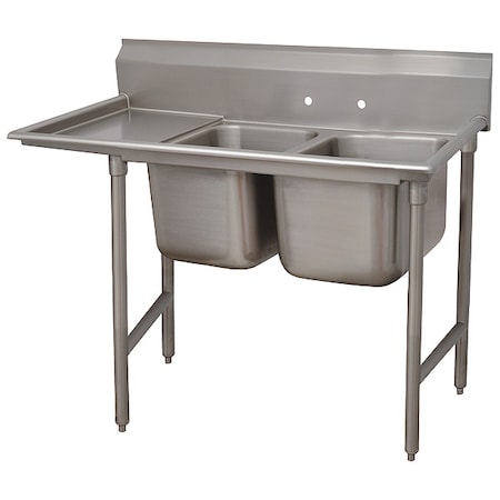 Scullery Sink 16 in x 20 in, 2, 2, Floor Mount, 18 ga. 304 Stainless Steel MPN:9-2-36-24L
