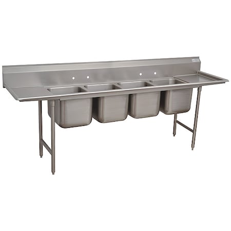 Scullery Sink 16 in x 20 in, 4, 4, Floor Mount, 18 ga. 304 Stainless Steel MPN:9-4-72-24RL