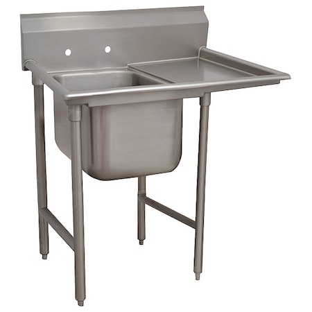 Scullery Sink 24 in x 24 in, 1, 2, Floor Mount, 18 ga. 304 Stainless Steel MPN:9-41-24-24R