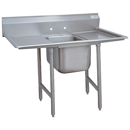 Scullery Sink 24 in x 24 in, 1, 2, Floor Mount, 18 ga. 304 Stainless Steel MPN:9-41-24-24RL