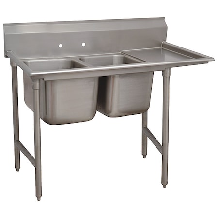 Scullery Sink 24 in x 24 in, 2, 2, Floor Mount, 18 ga. 304 Stainless Steel MPN:9-42-48-24R