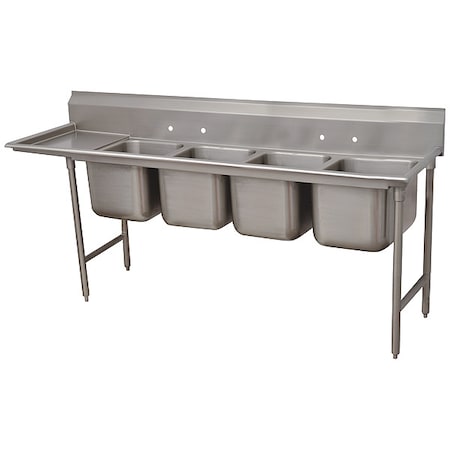 Scullery Sink 24 in x 24 in, 4, 4, Floor Mount, 18 ga. 304 Stainless Steel MPN:9-44-96-24L