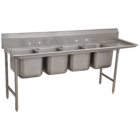 Scullery Sink 24 in x 24 in, 4, 4, Floor Mount, 18 ga. 304 Stainless Steel MPN:9-44-96-24R