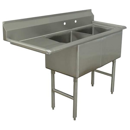 Floor Mount Scullery Sink, Stainless Steel Bowl Size 24