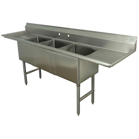 Scullery Sink 16 in x 20 in, 3, 2, Floor Mount, 304 Stainless steel MPN:FC-3-1620-18RL-X