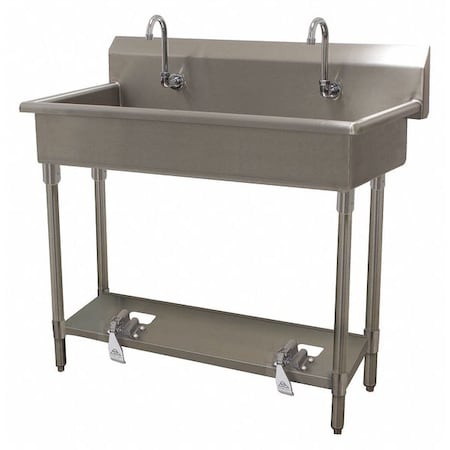 Wash Sink, NSF, Hands-Free, 2Statn, Toe-Push MPN:FS-FM-40FV