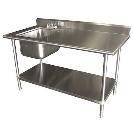 Work Table with Sink 16 in x 20 in, 1, 2, Deck Mount (Faucet) MPN:KMS-11B-305L
