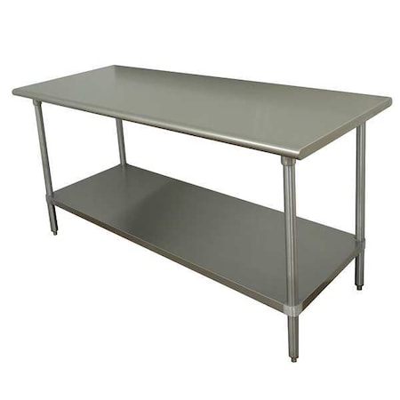 Flat Top Work Tables, Stainless Steel, 36