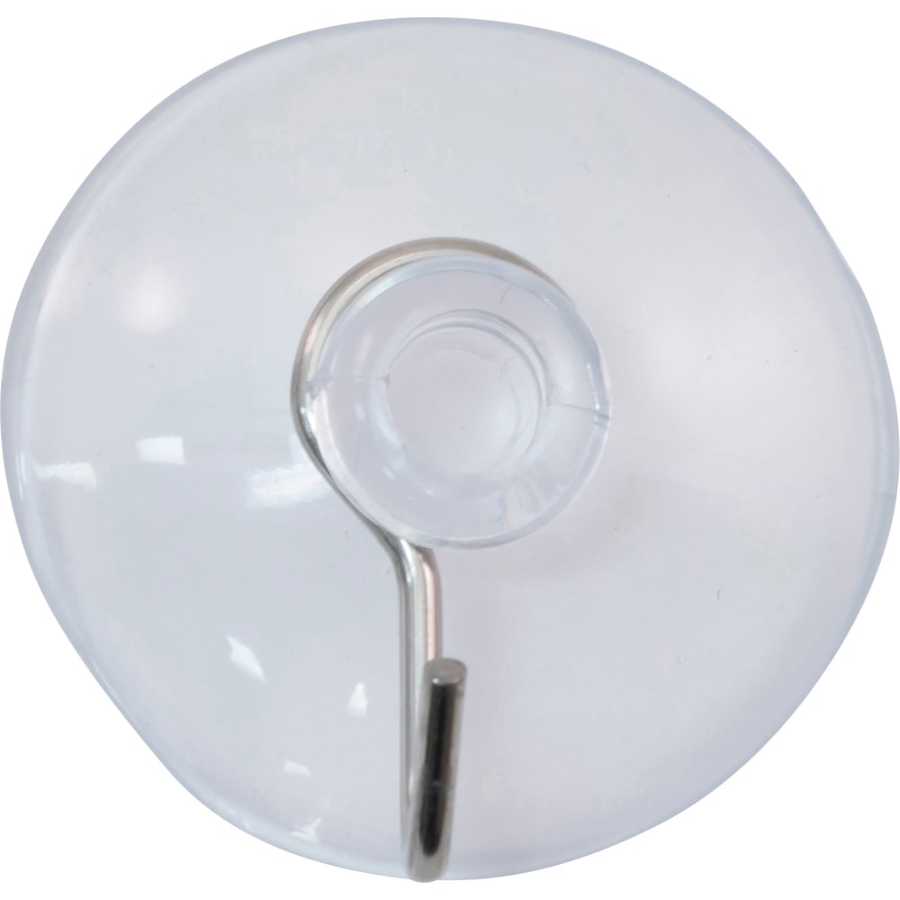 Advantus Metal Hook Suction Cup - for Glass, Tile, Metal, Kitchen, Classroom, Office - Metal - Clear - 25 / Box MPN:91031