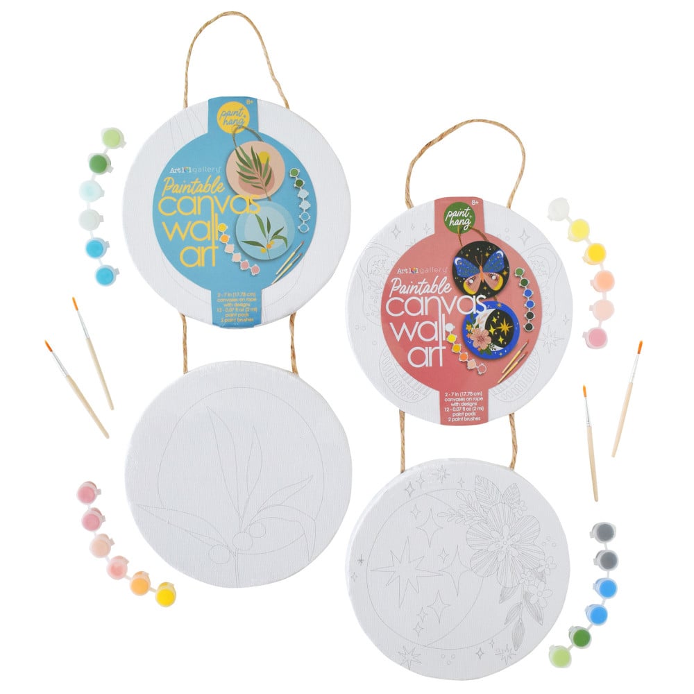 Art 101 Paintable Circle Hanging Canvas Wall Art, Pack Of 2 Canvases MPN:AOO23306MB