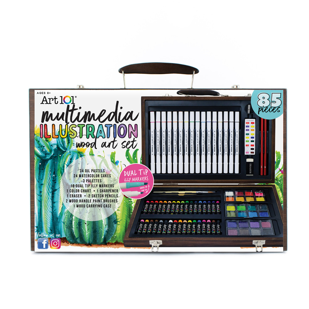 Art 101 Multimedia Illustration 85-Piece Wood Art Set MPN:AOO53085MB