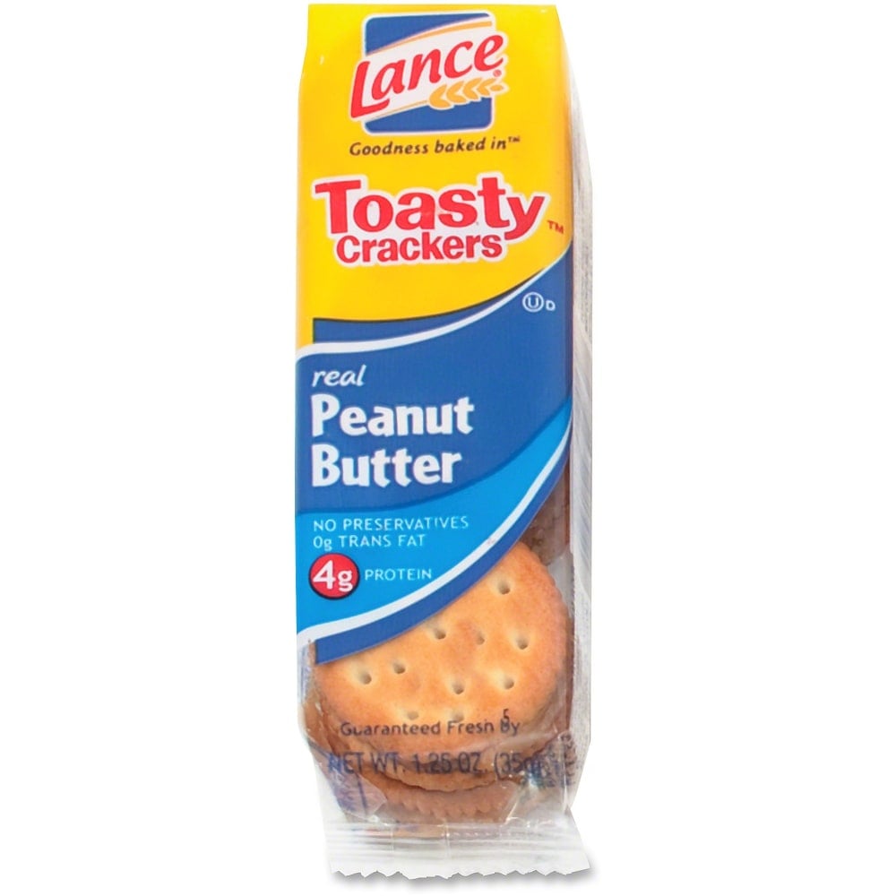 Lance Toasty Peanut Butter Cracker Sandwiches Packs - Individually Wrapped - Peanut Butter - 1 Serving Pack - 24 / Box (Min Order Qty 3) MPN:SN40654