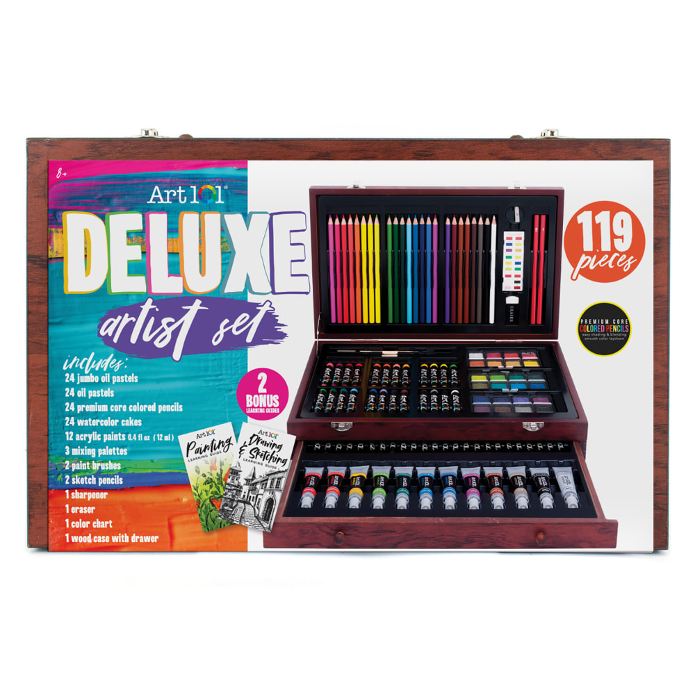Art 101 Deluxe 119-Piece Wood Organizer Art Set MPN:AOO56119MB