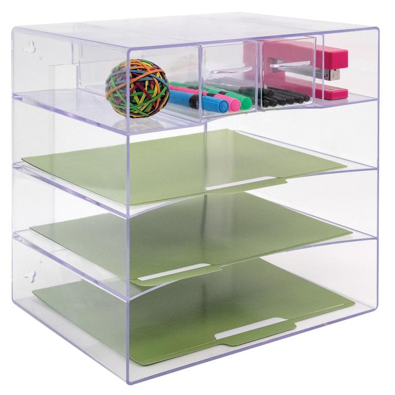 Innovative Storage Designs Desktop Organizer, 6 Compartments, Clear MPN:65249