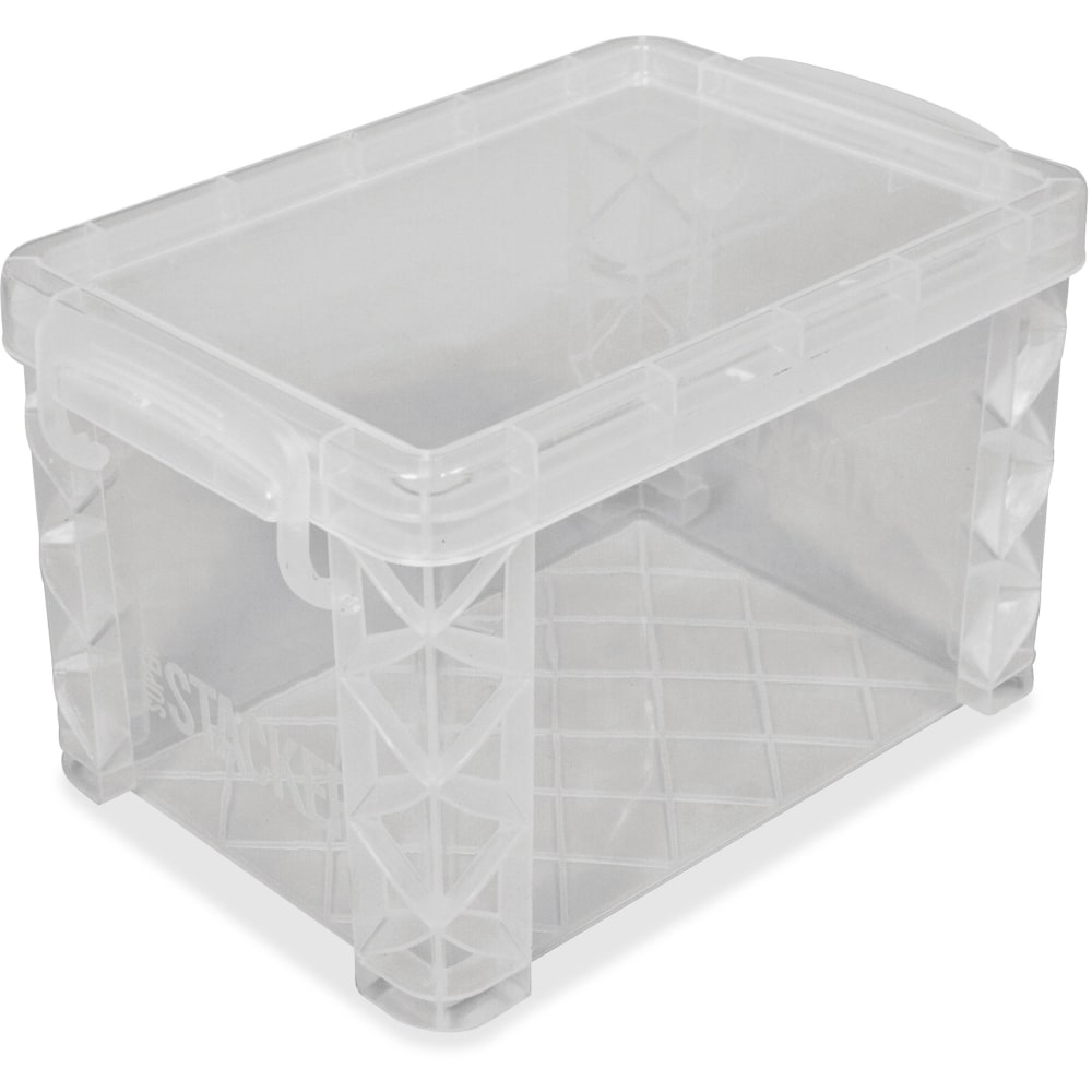 Advantus Super Stacker Index Card Storage Box, 6 1/2in x 4 1/2in x 4 1/2in, Clear MPN:AVT40305