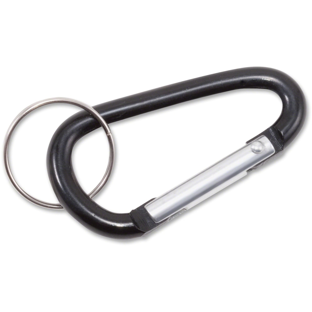 Advantus Split Key Ring Carabiner Key Ring, Black, Pack Of 10 MPN:75555
