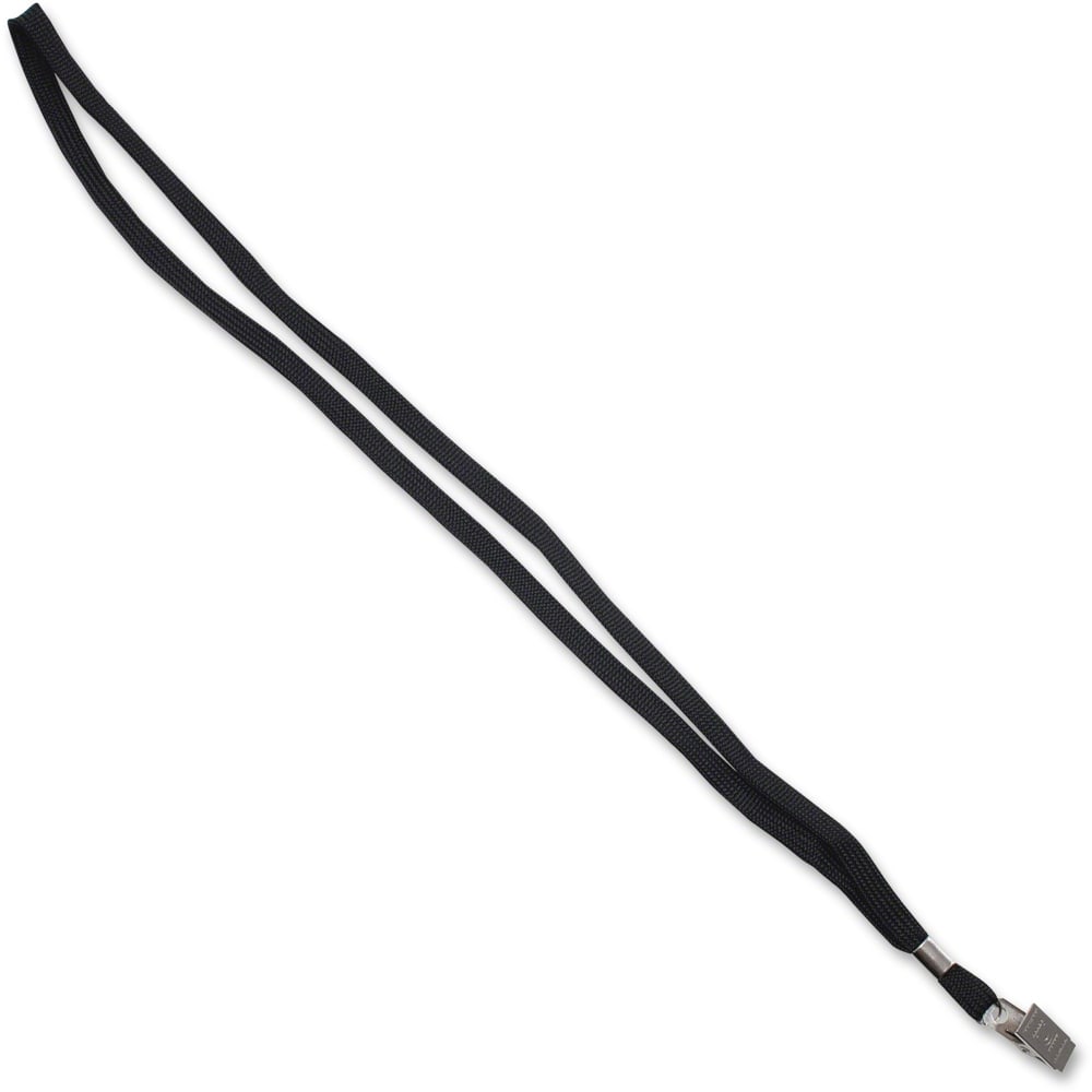 Advantus 36in Deluxe Breakaway Neck Lanyard with Badge Clip - Clip Attachment - 36in Length - Black - Nylon - 24 / Box MPN:75403