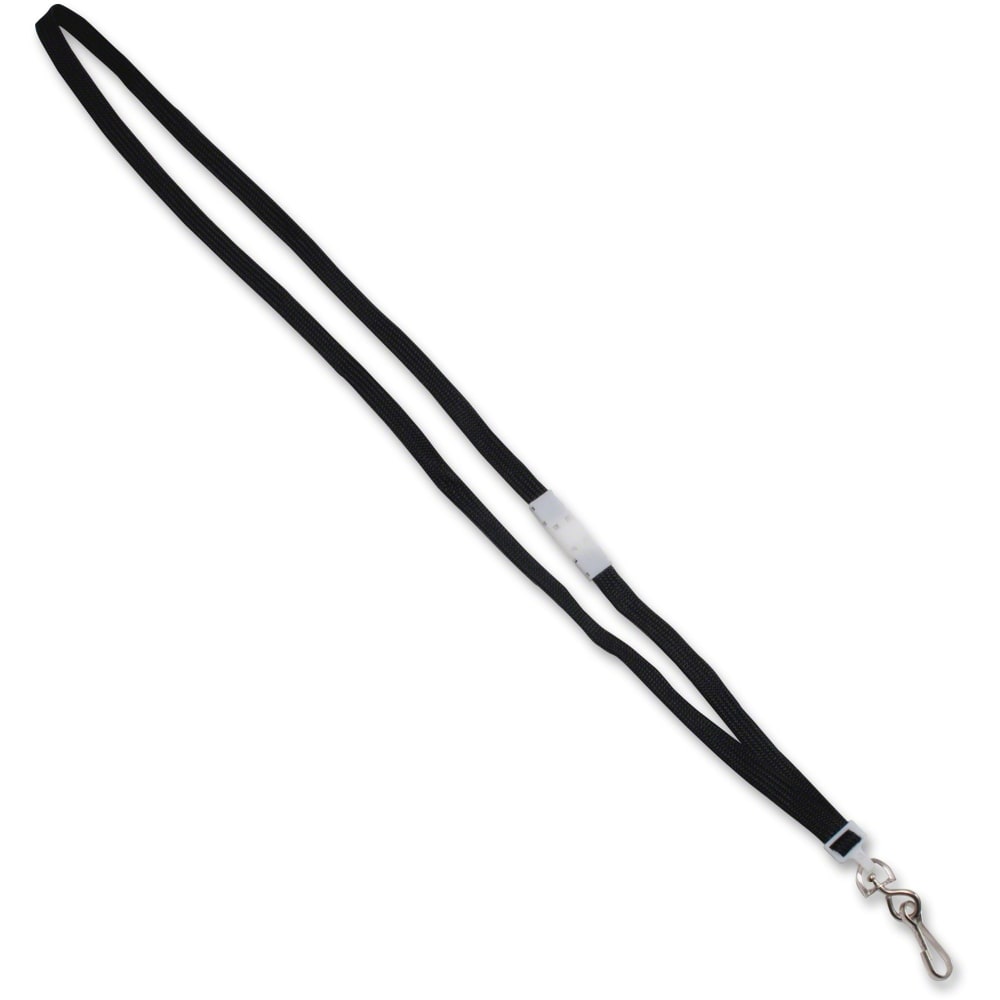 Advantus 36in Deluxe Breakaway Neck Lanyard with J-Hook - 36in Length - Black - Nylon, Metal - 24 / Box MPN:75404