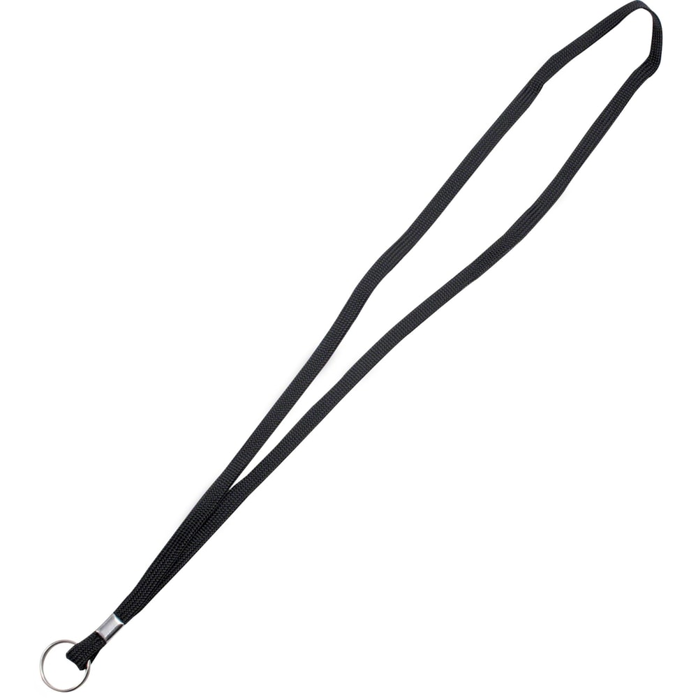 Advantus 36in Deluxe Lanyard With Key Ring, 36in Length, Black, Pack Of 23 MPN:75423