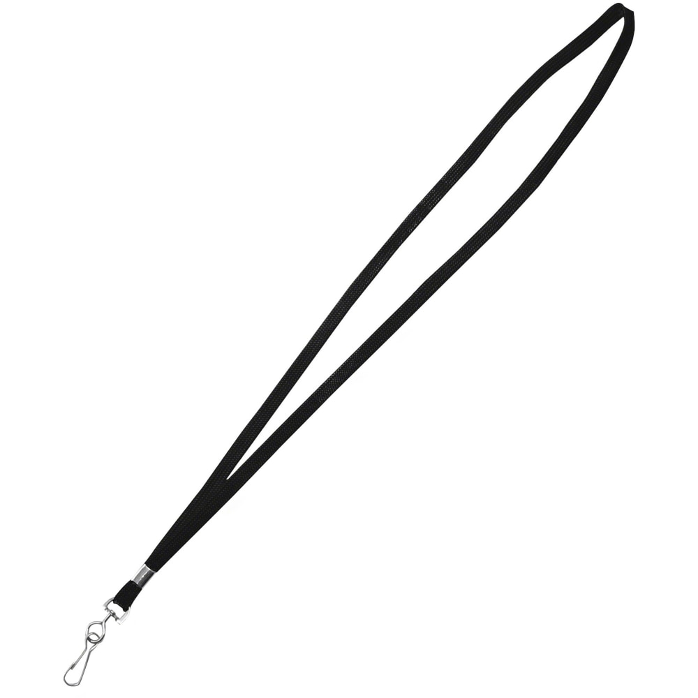 Advantus Deluxe Lanyard with J-Hook, Black, Box of 24 MPN:75424