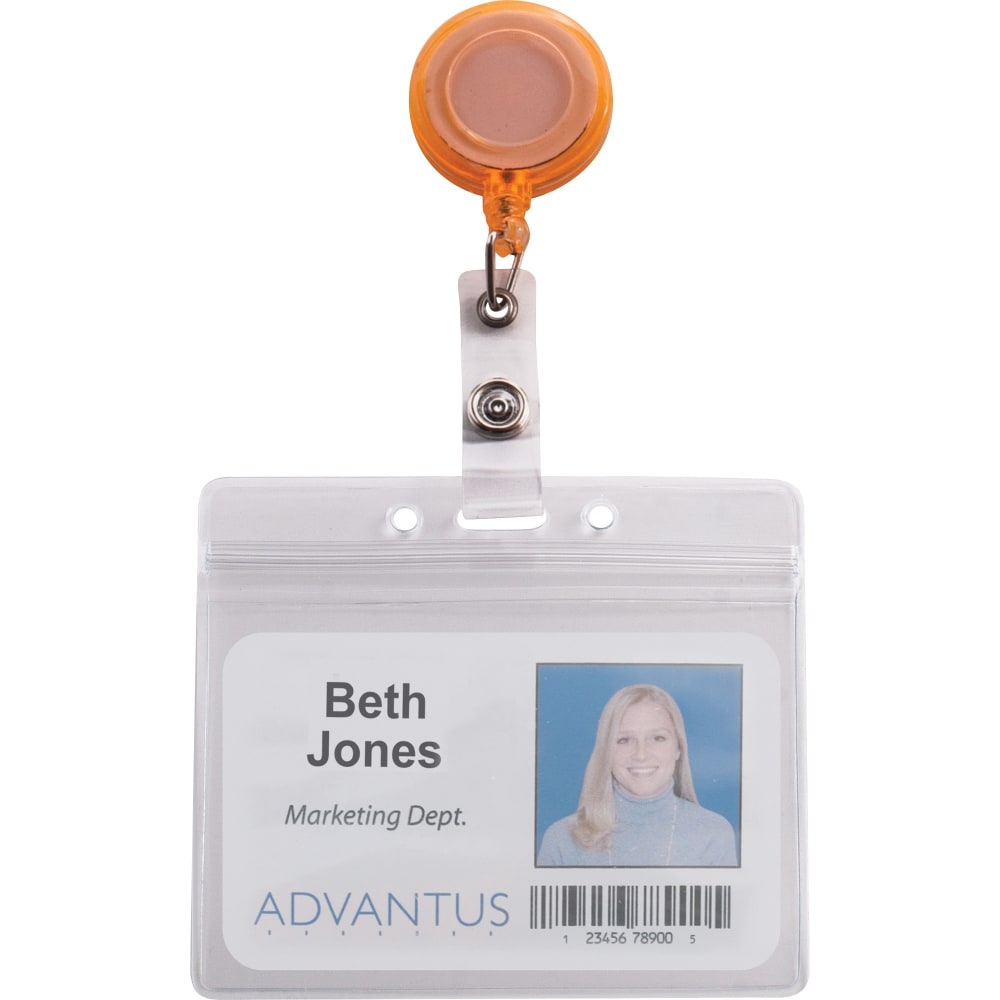 Advantus 4-Color Neon Set ID Card Reels - Metal, Plastic, Nylon - Neon Orange, Neon Yellow, Neon Green, Neon Pink - Sturdy - 20 / Pack MPN:91161