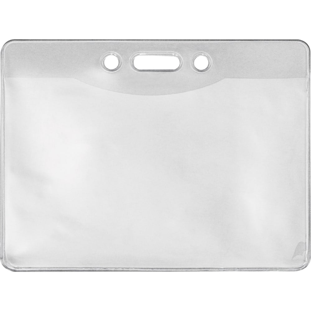 Advantus Government/Military ID Holders - Support 4in x 2.75in Media - Horizontal - Vinyl - Clear - Durable - 50 / Pack MPN:97096