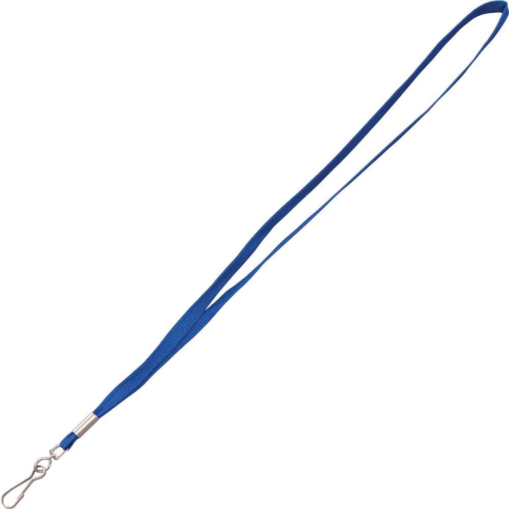 Advantus Metal Clasp Lanyard - 36in Length - Blue - Woven, Metal - 100 / Box MPN:97129