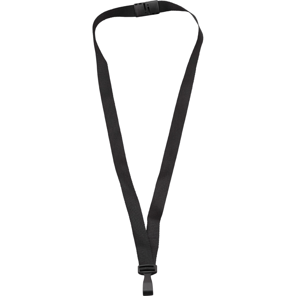 Advantus Plastic Hook Flat Breakaway Lanyard - 36in Length - Black - Plastic - 12 / Pack MPN:97131