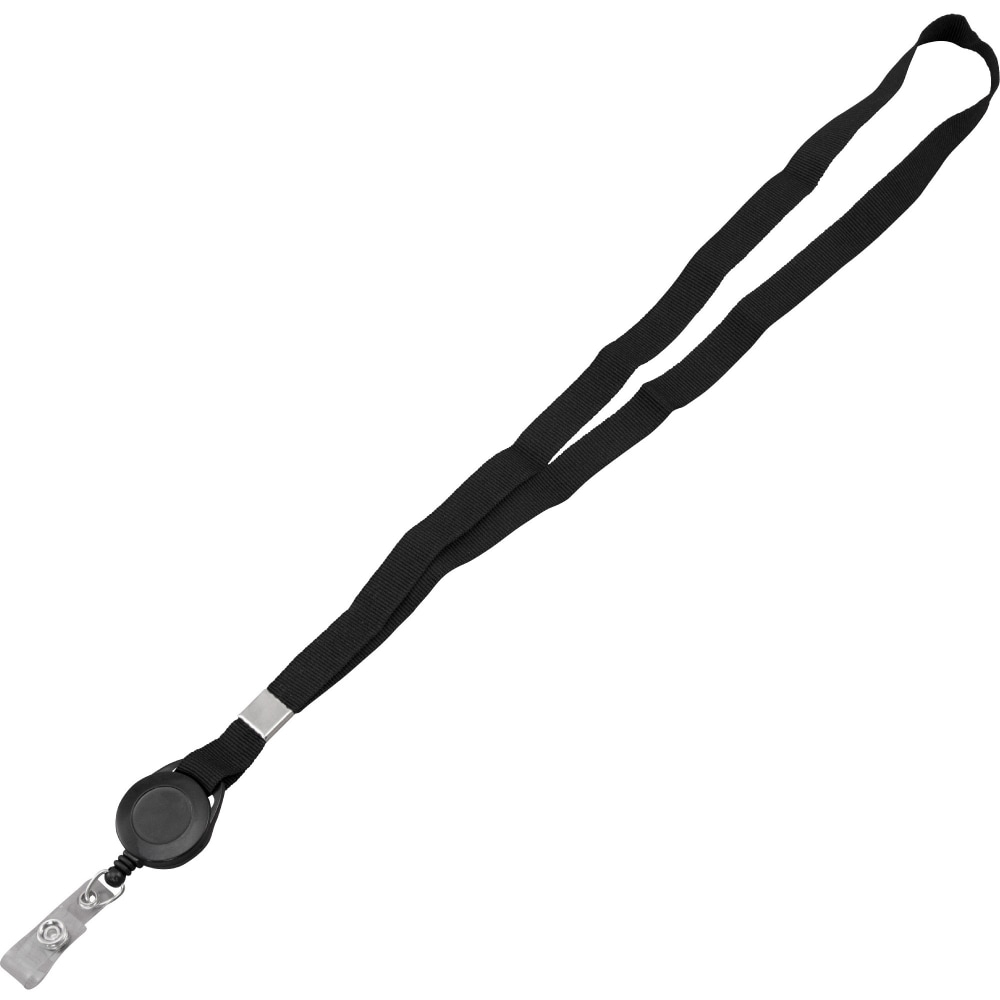 Advantus Badge Reel Lanyard - 36in Length - Black - Woven - 12 / Pack MPN:97132
