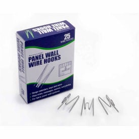 Advantus 75370 Panel Wall Wire Hooks Silver 25 Hooks/Pack 75370