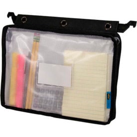 Advantus® Expanding Zipper Pouch Clear Mesh Black 50904 - Pkg Qty 12