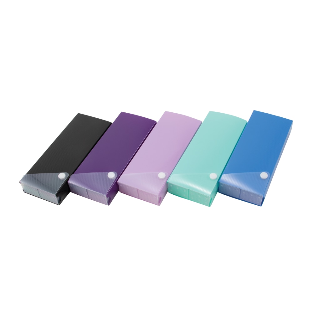 Office Depot Brand Textured Slider Pencil Box, Assorted Colors (Min Order Qty 60) MPN:61921