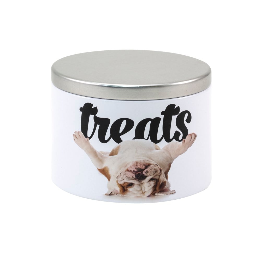 Paw Prints Tin Pet Treat Container, Small, Bulldog Design MPN:37723
