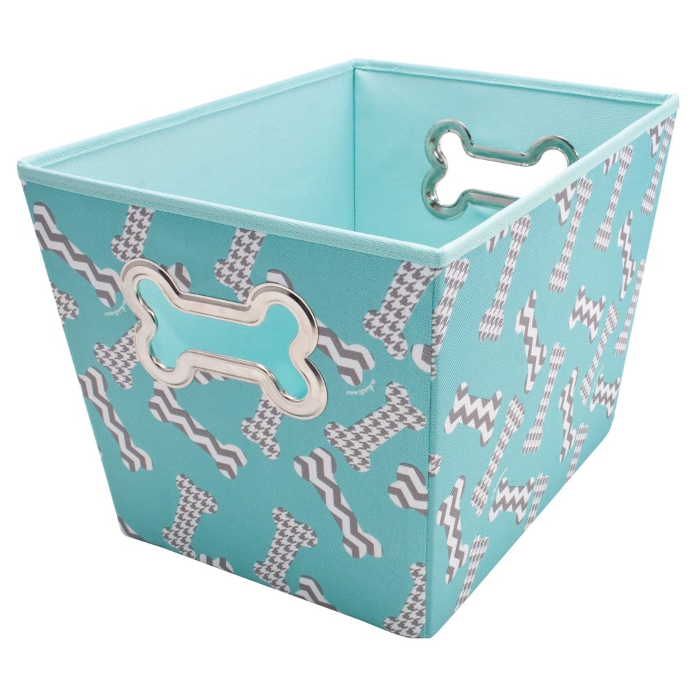 Advantus Fabric Toy Bin, 10inH x 10-3/4inW x 14-1/2inL, Blue MPN:38075