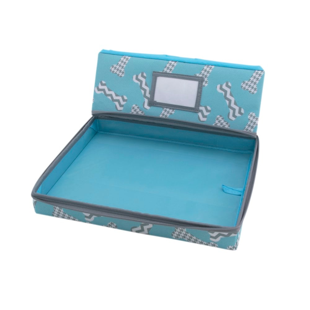 Advantus Rover Pet Travel Storage Bin, 6-1/2inH x 13-1/4inW x 11inL, Blue MPN:38079