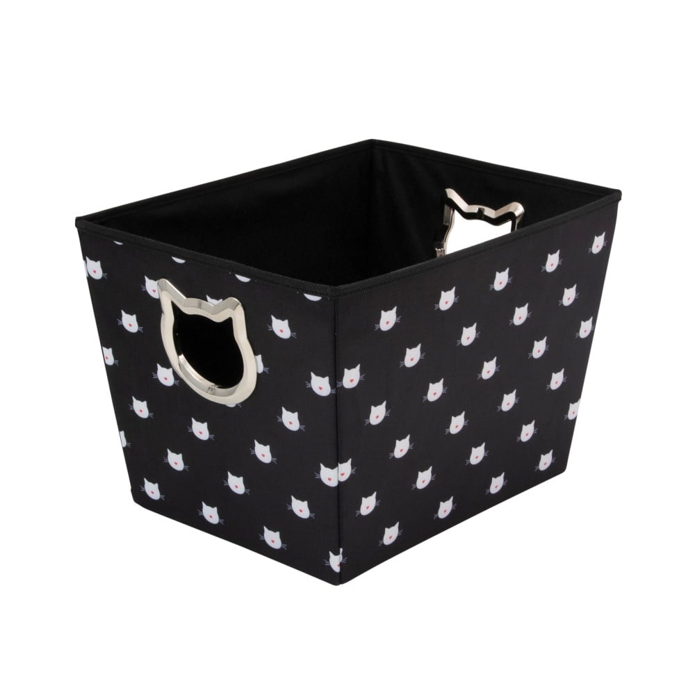 Advantus Fabric Cat Toy Bin, 10inH x 10-3/4inW x 14-1/2inL, Black MPN:38656