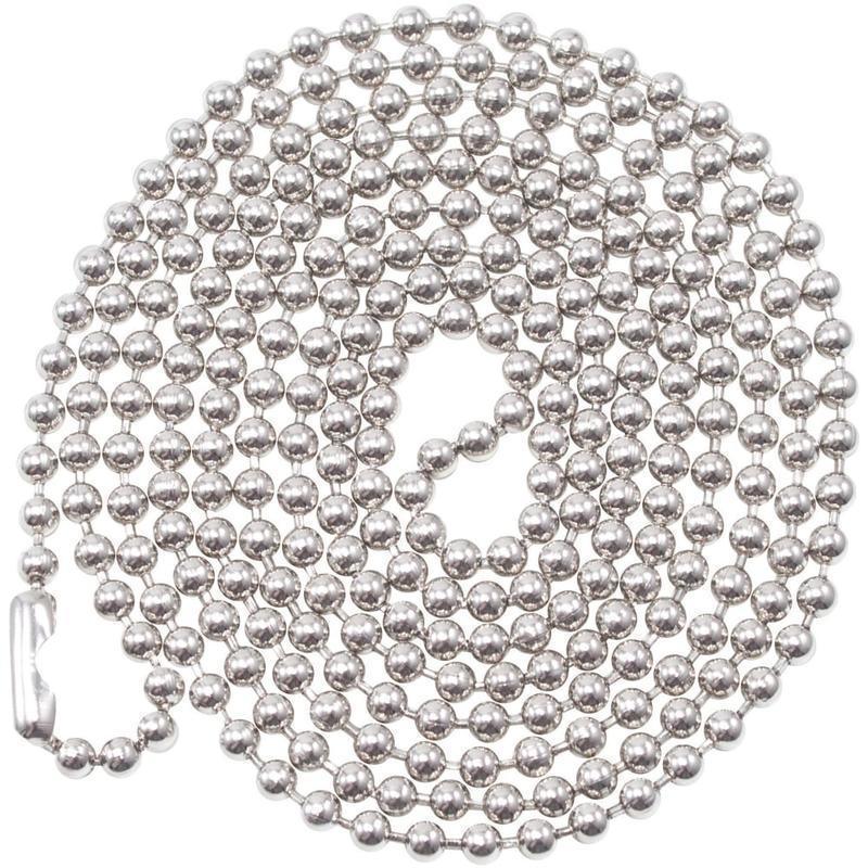 Advantus 36in ID Badge Chain - 36in - 100 / Box - Nickel Plated - Metallic MPN:75417
