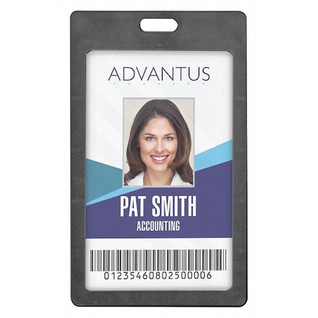 Vertical Rigid ID Badge Holder, Blk, PK6 MPN:97068