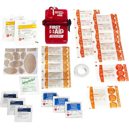 First Aid Kit, 1 1/4 in W, Red MPN:0120-0200