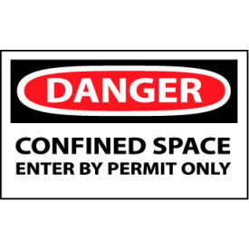 Machine Labels - Danger Confined Space Enter By Permit D162AP