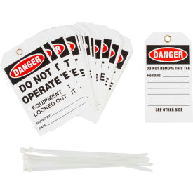 Brady® TG027E Lockout Tag - Danger Do Not Operate Equipment Locked Out Cardstock 25/Pack TG027E