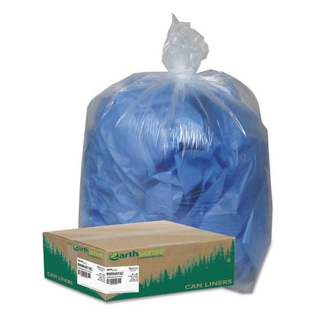 45 gal Recycling Liners, 40 in x 46 in, Extra Heavy-Duty, 1.5 mil, Clear MPN:RNW4615C