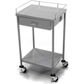 AERO Stainless Steel Anesthesia Utility Table with 1 Drawer & Flat Top Shelf CSD-1-1620