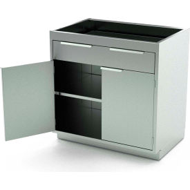 AERO Stainless Steel Base Cabinet BC-1600 2 Hinged Doors 1 Shelf 1 Drawer 30