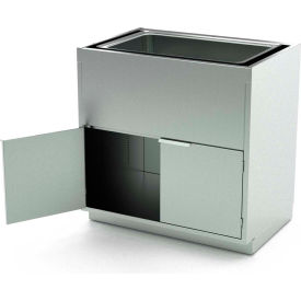 AERO Stainless Steel Base Cabinet BC-4400 2 Hinged Doors 1 Shelf 1 Sink Bowl 30