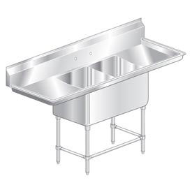 Aero Manufacturing Company® 2F2-2424-18LR Two Bowl Aerospec SS NSF Sink w/ Two 18'W Drainboards 2F2-2424-18LR